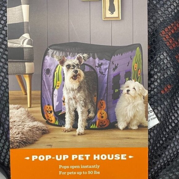Target Hyde & Eek Pop Up Halloween Haunted Pet House Portable Fold Flat Crate - Picture 5 of 7